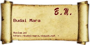 Budai Mara névjegykártya
